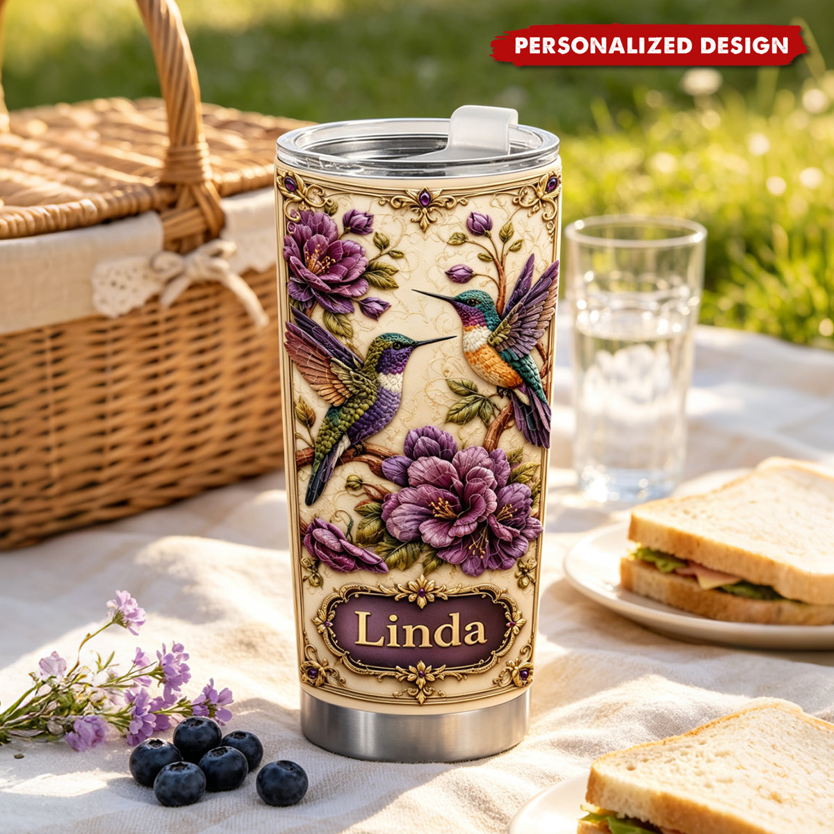 Personalized Hummingbird Tumbler