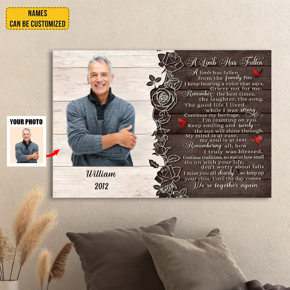 A Fallen Limb Loss Of Father Memorial Gift, In Loving Memory Canvas Wall Art Gifts