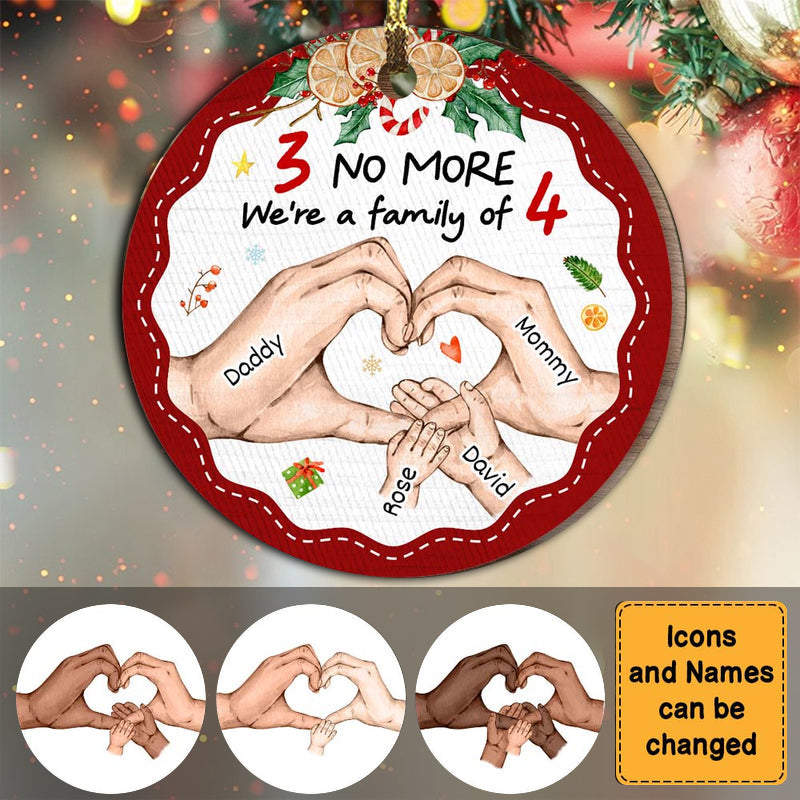 Gift For Baby First We're Family Of Four Circle Personalized Ornament