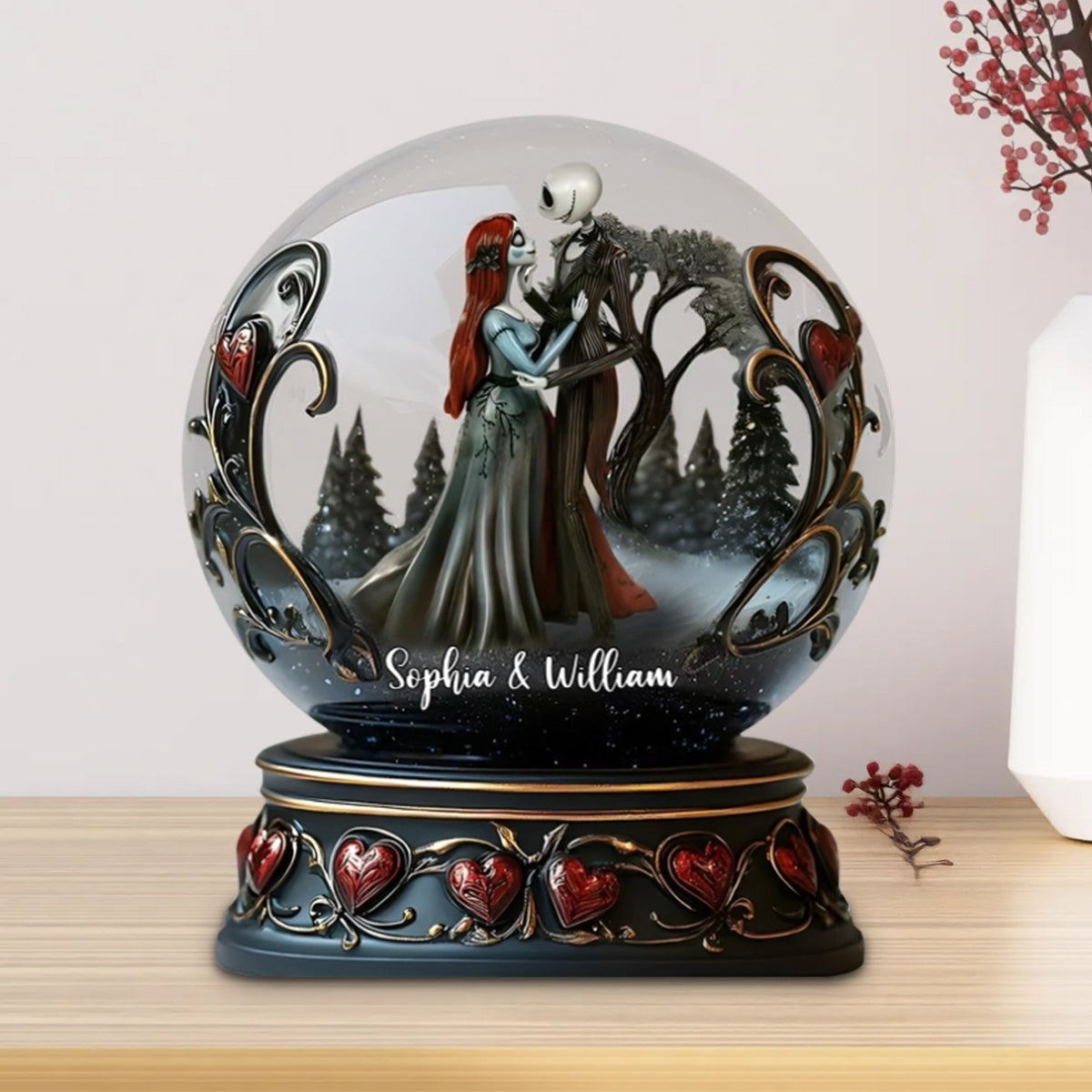 Gothic Romantic Night Scene - Custom Couple Acrylic Plaque