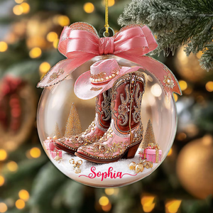 Personalized Cowgirl Boots Acrylic Ornament, Christmas Gifts