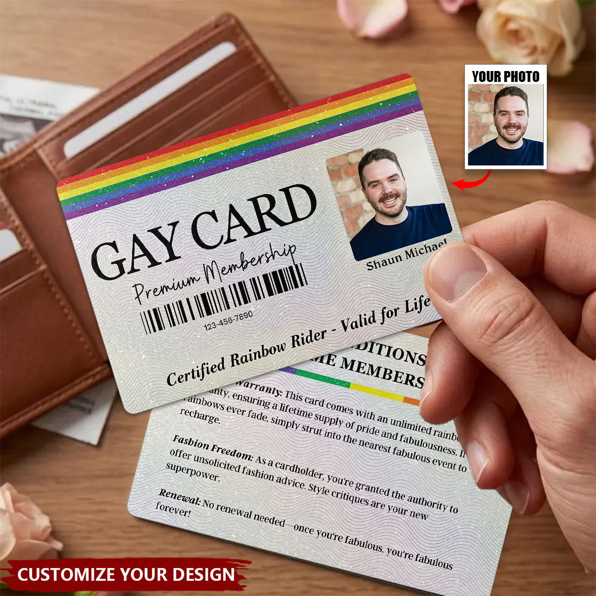 Custom LGBTQ Pride Photo Card – Personalized Wallet Card