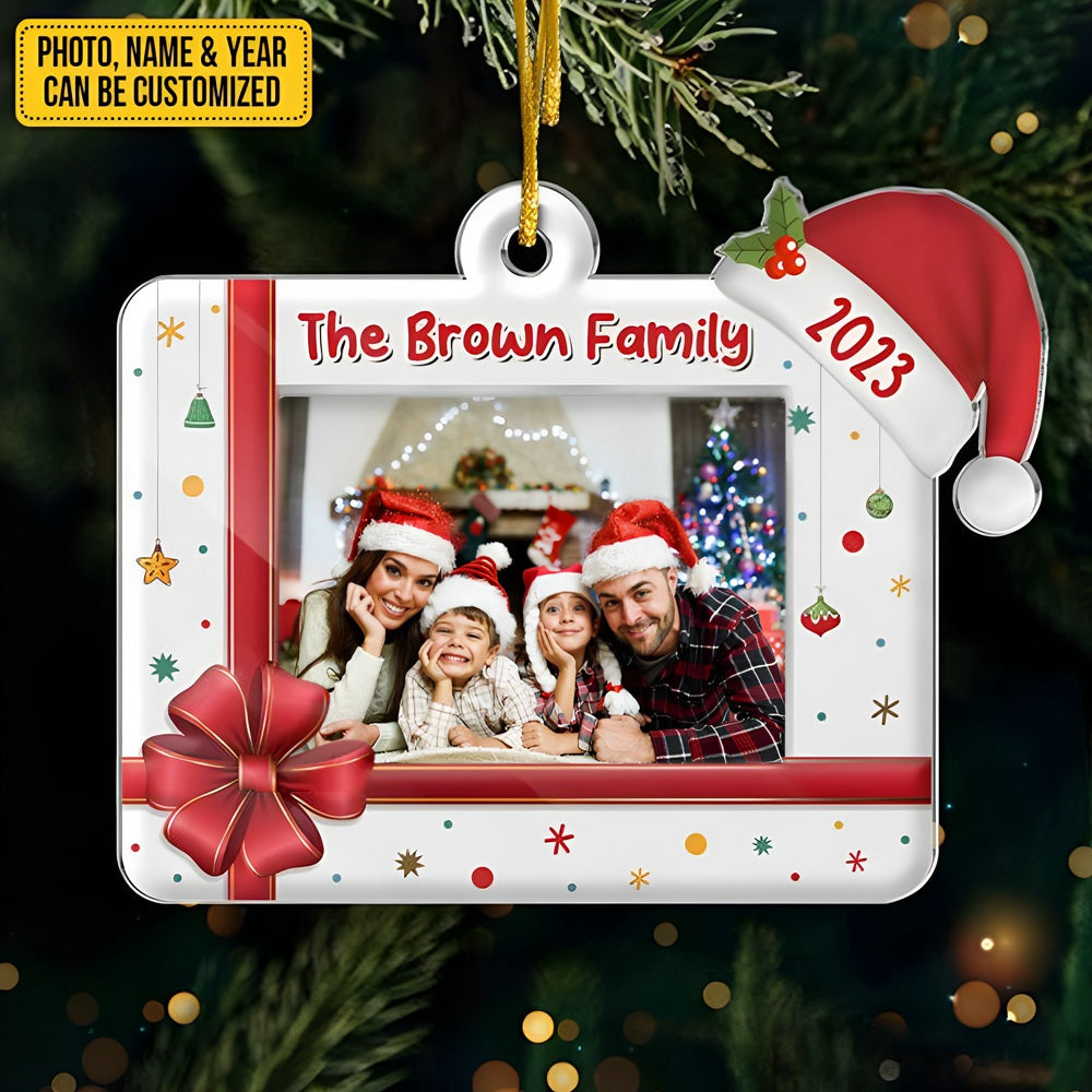 Custom Photo Family Makes This House A Home - Family Personalized Custom Ornament