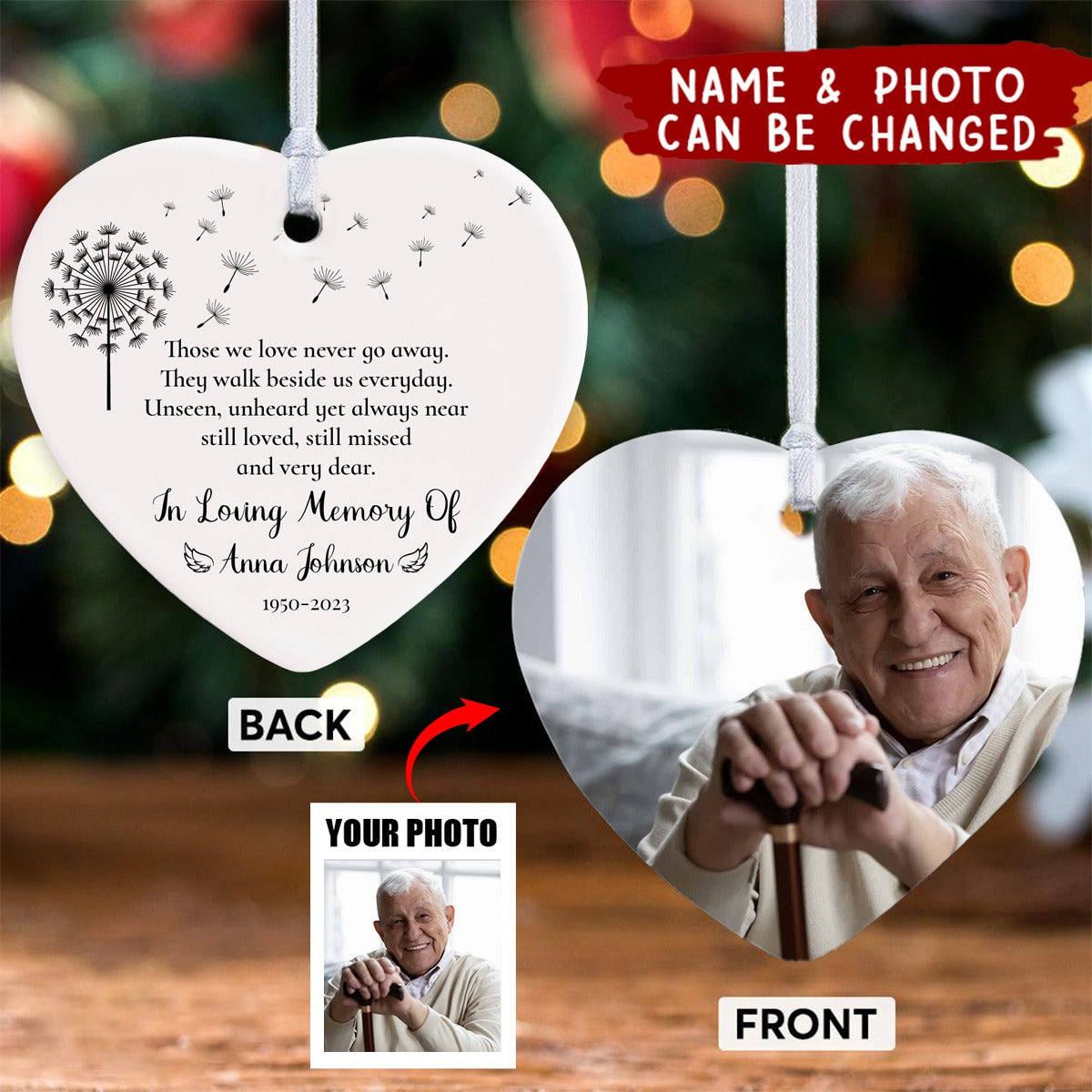 Those We Love Don't Go Away -Personalized Ceramic Ornament