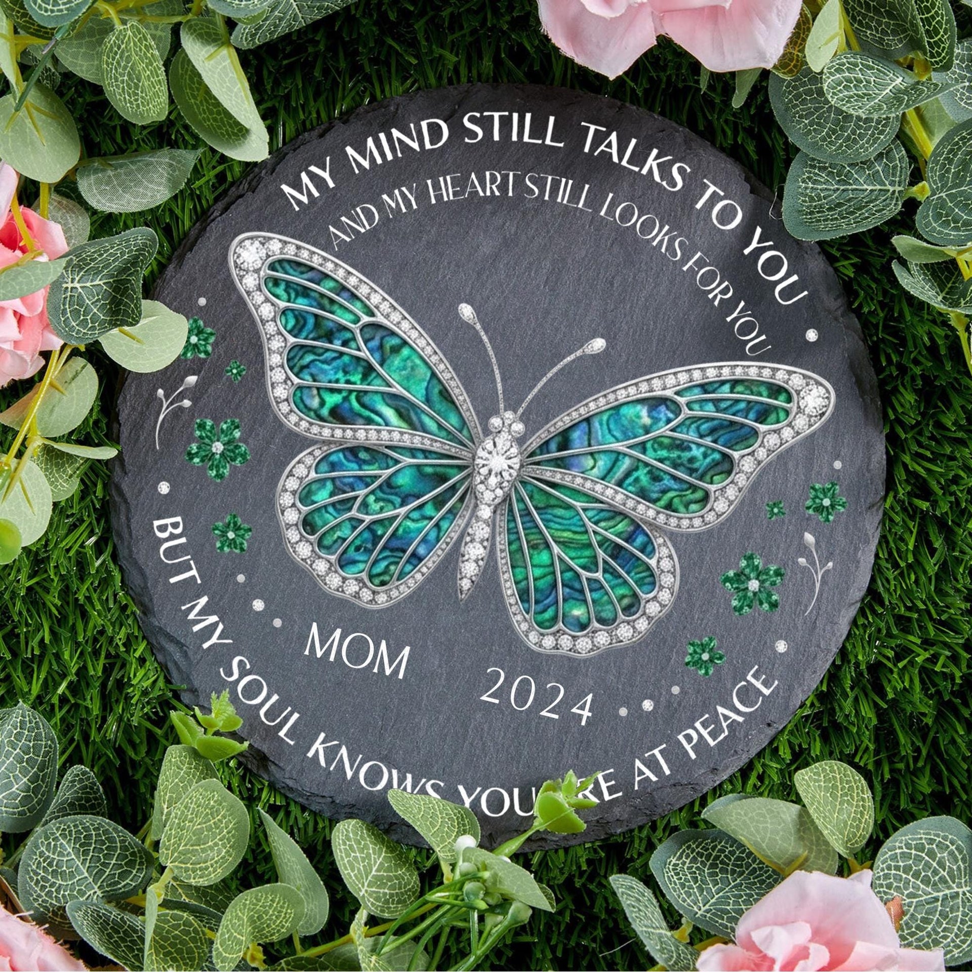 Custom Butterfly Memorial Stone - Personalized Loss Gift, Garden Remembrance Decor