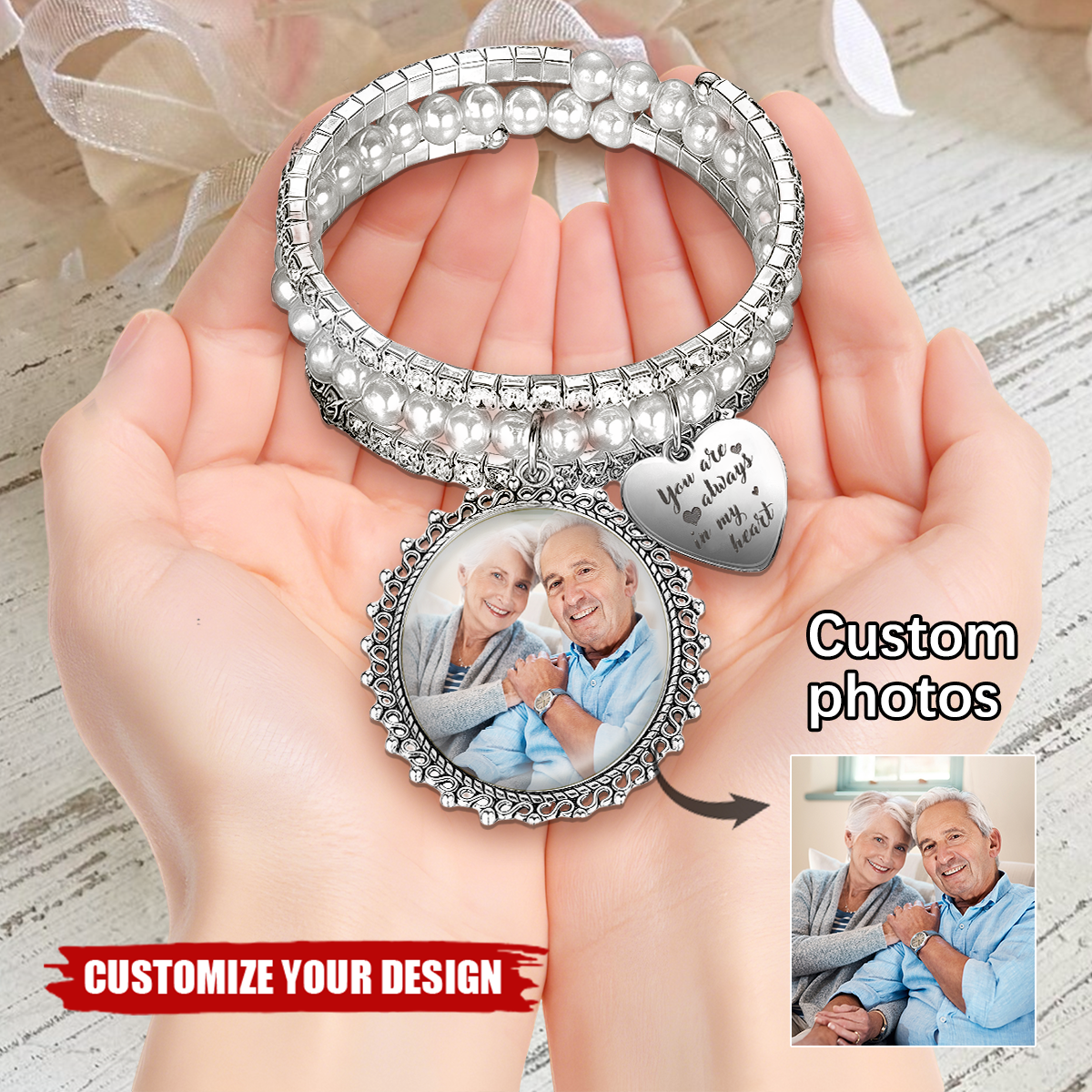 You Are Always In My Heart - Personalized Bridal Bouquet Charm