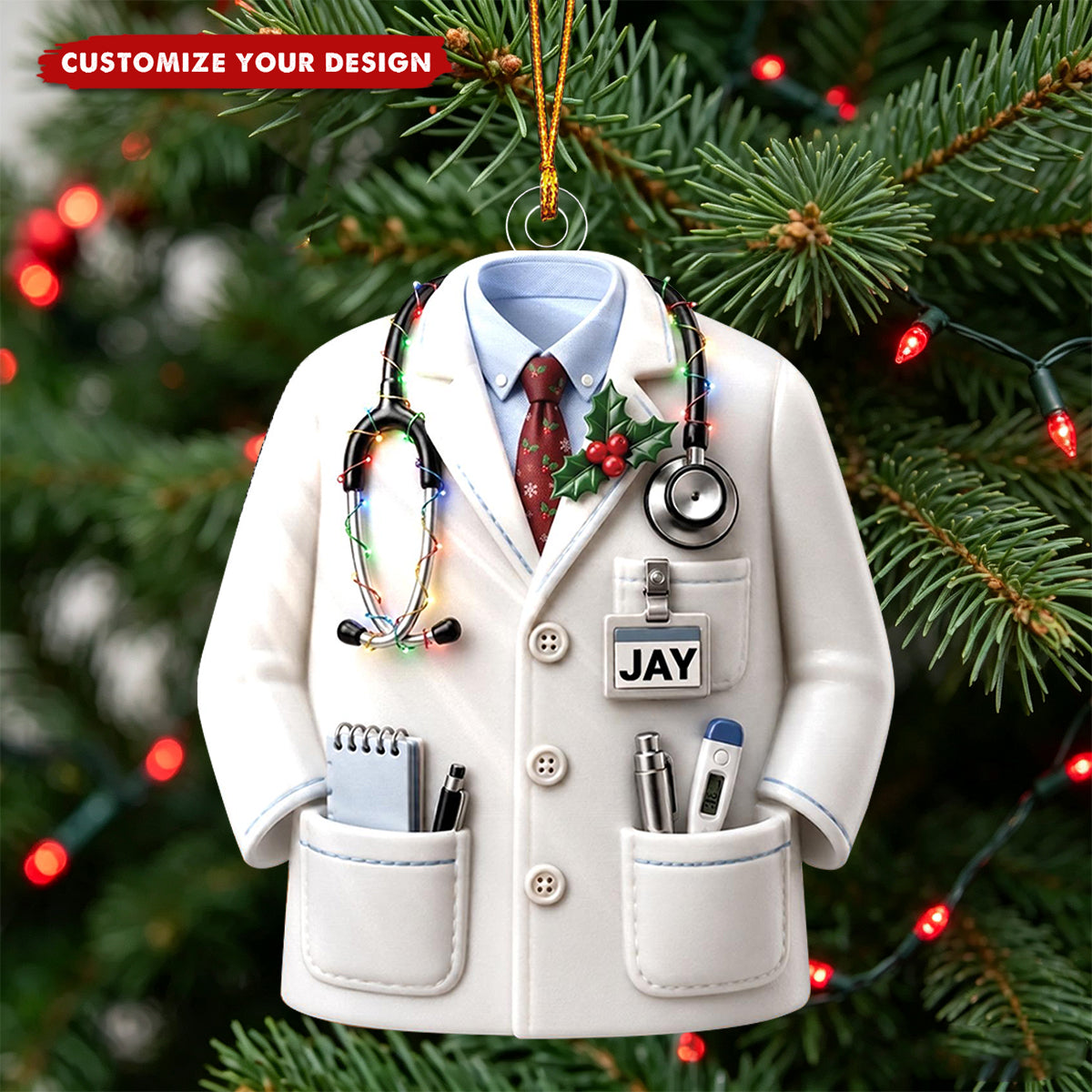 Personalized Doctor Christmas Ornament, Physician Gift