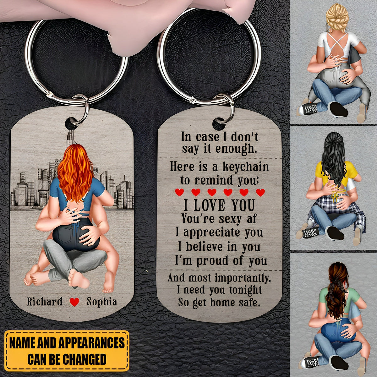 I Need You Tonight So Get Home Safe-Personalized Stainless Steel Keychain- Couple Gift