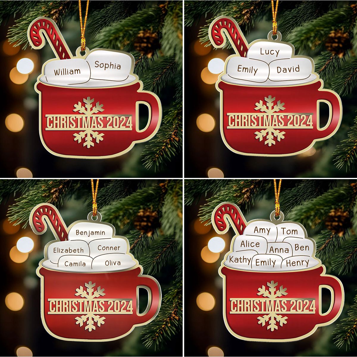 Personalized Family Name Custom Acrylic Ornament