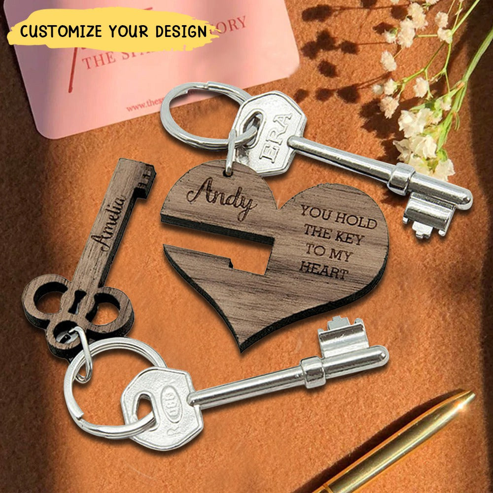 Personalised Key To My Heart Keychain- Gift For Couple