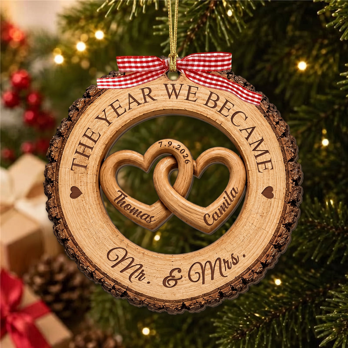 Personalized Couple Wedding Anniversary Ornament