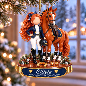 Personalized Equestrian Sports Ornament, Custom Horseback Riding Christmas Gift
