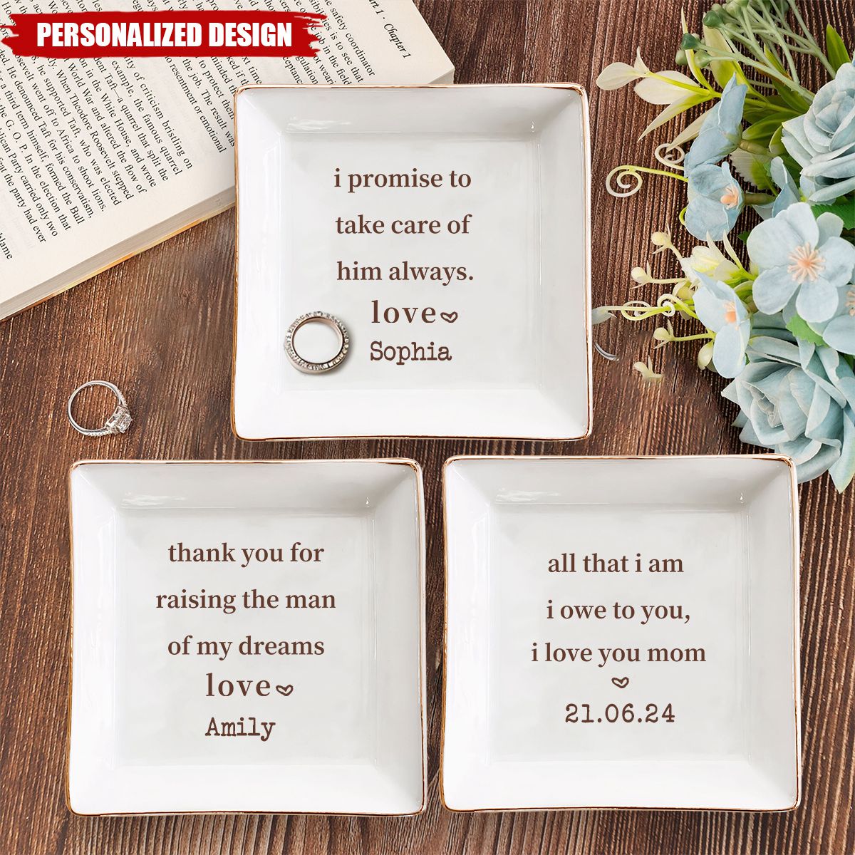 Mother of the Bride Gift / Mother of the Groom Gift - Personalized Jewelry Dish