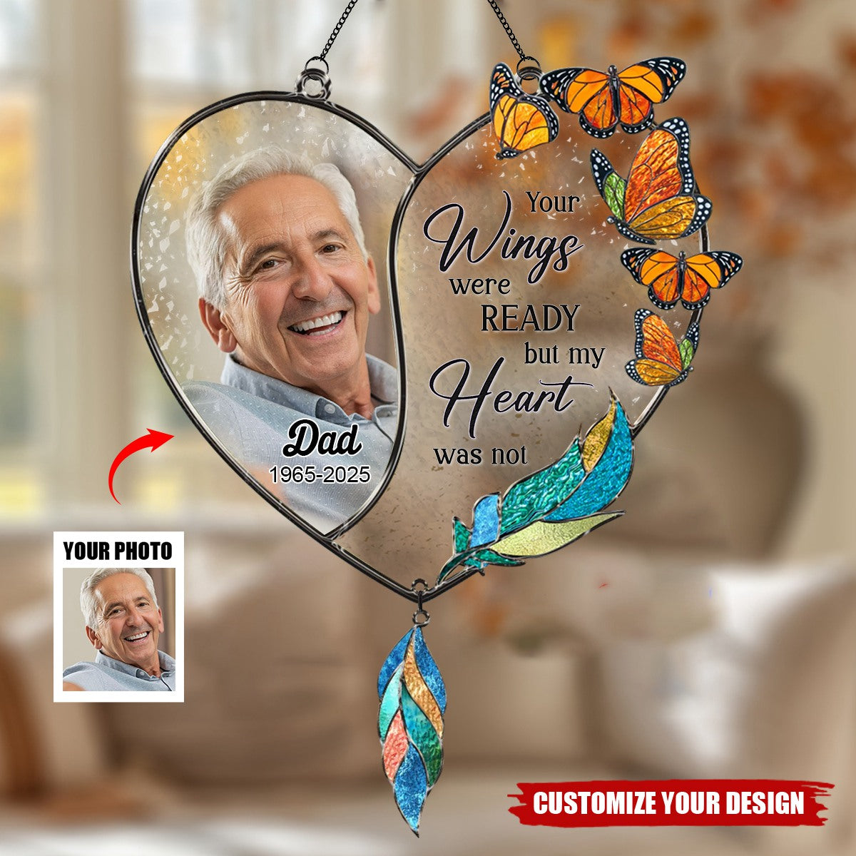 Personalized Memorial Suncatcher - Memorial Gift Idea For Family Members