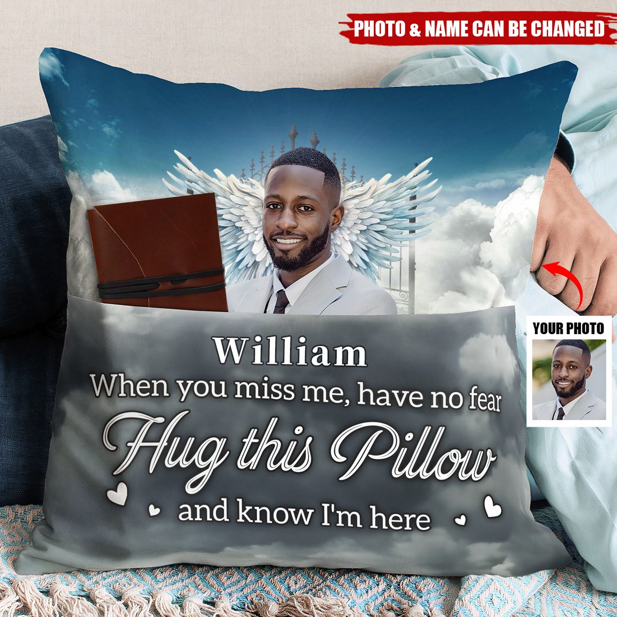 When You Miss Me, Have No Fear - Personalized Photo Pocket Pillowcase