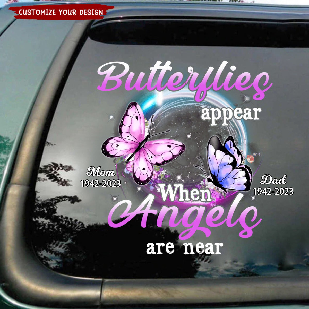 Memorial Butterflies Appear When Angels Are Near Personalized Sticker