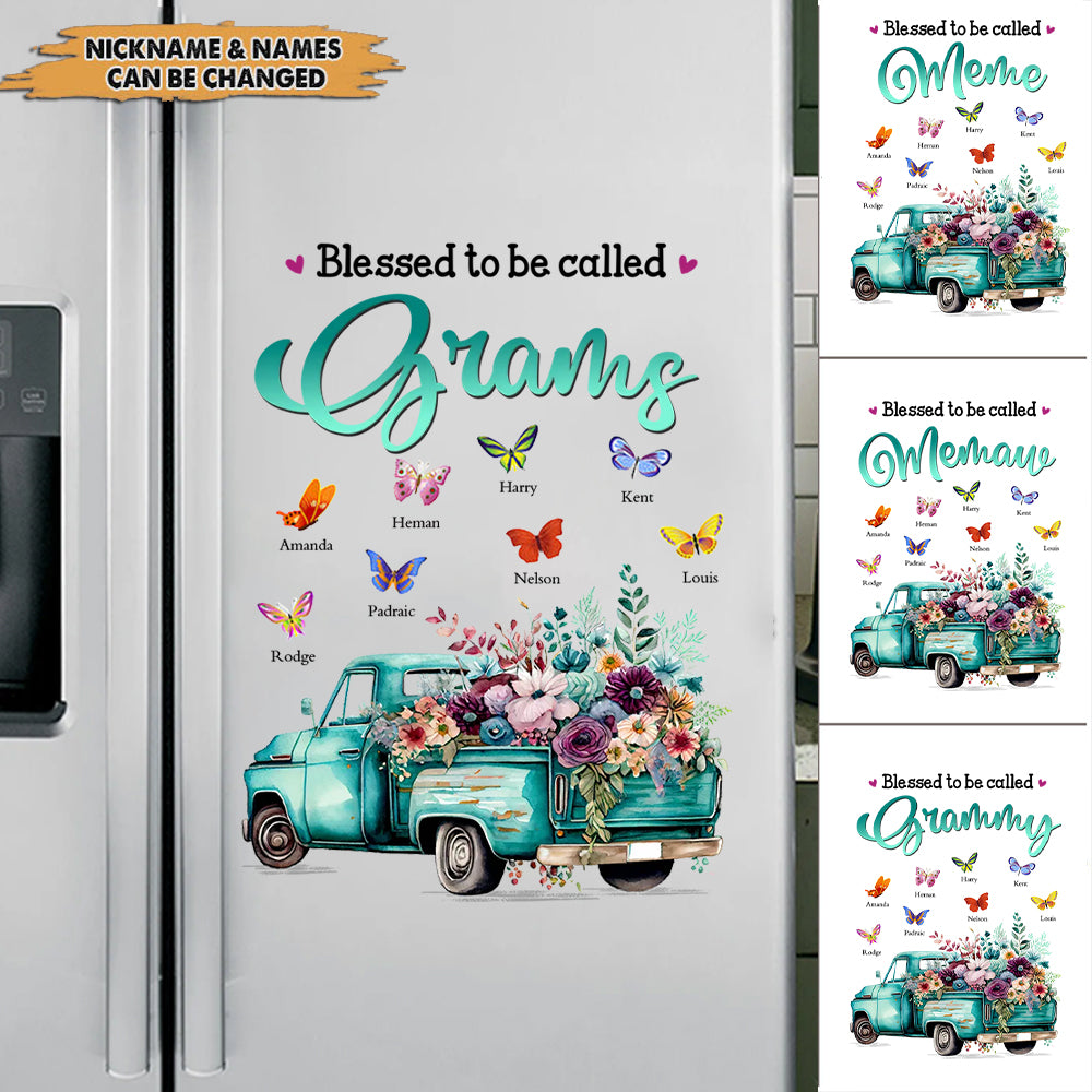 Gifts For Grandma Flower Truck Blessed To Be Called Sticker