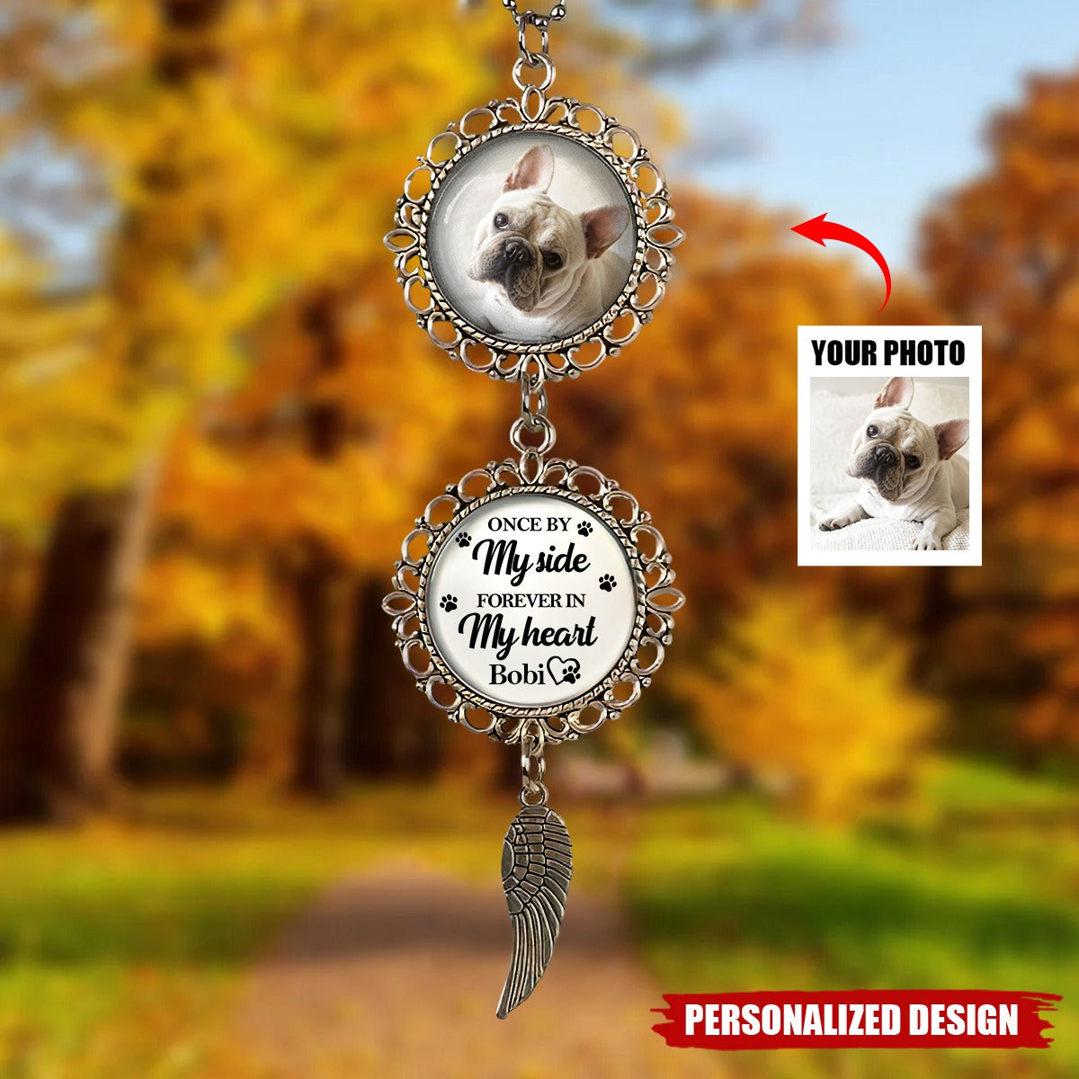 Once By My Side, Forever In My Heart - Personalized Photo Car Ornament
