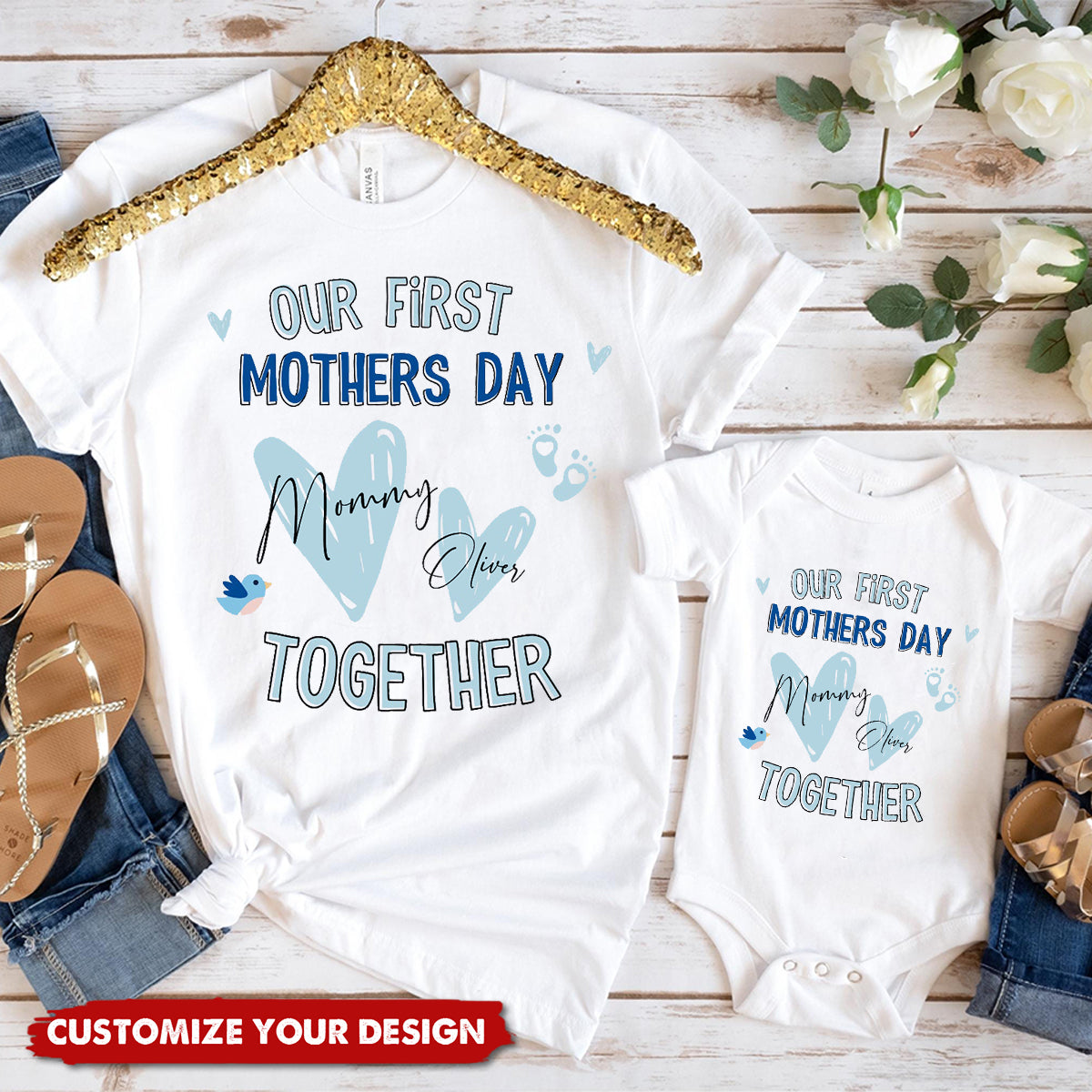 Our First Mother's Day Together - Personalized Shirt and Bodysuit
