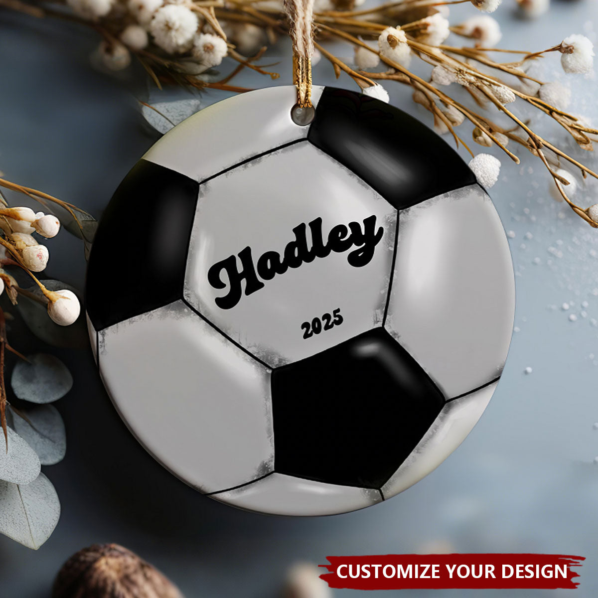 Personalized Soccer Ornament - Kids Sports Christmas Ornament 2025