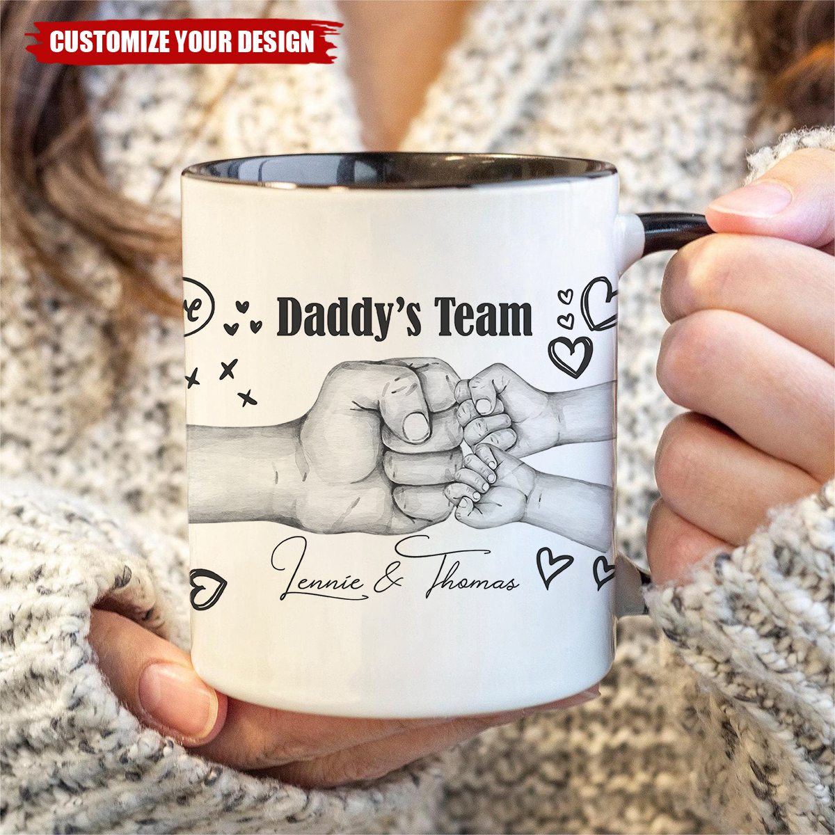 Daddy's Team-Personalized Mug Dad Fathers Day Gift