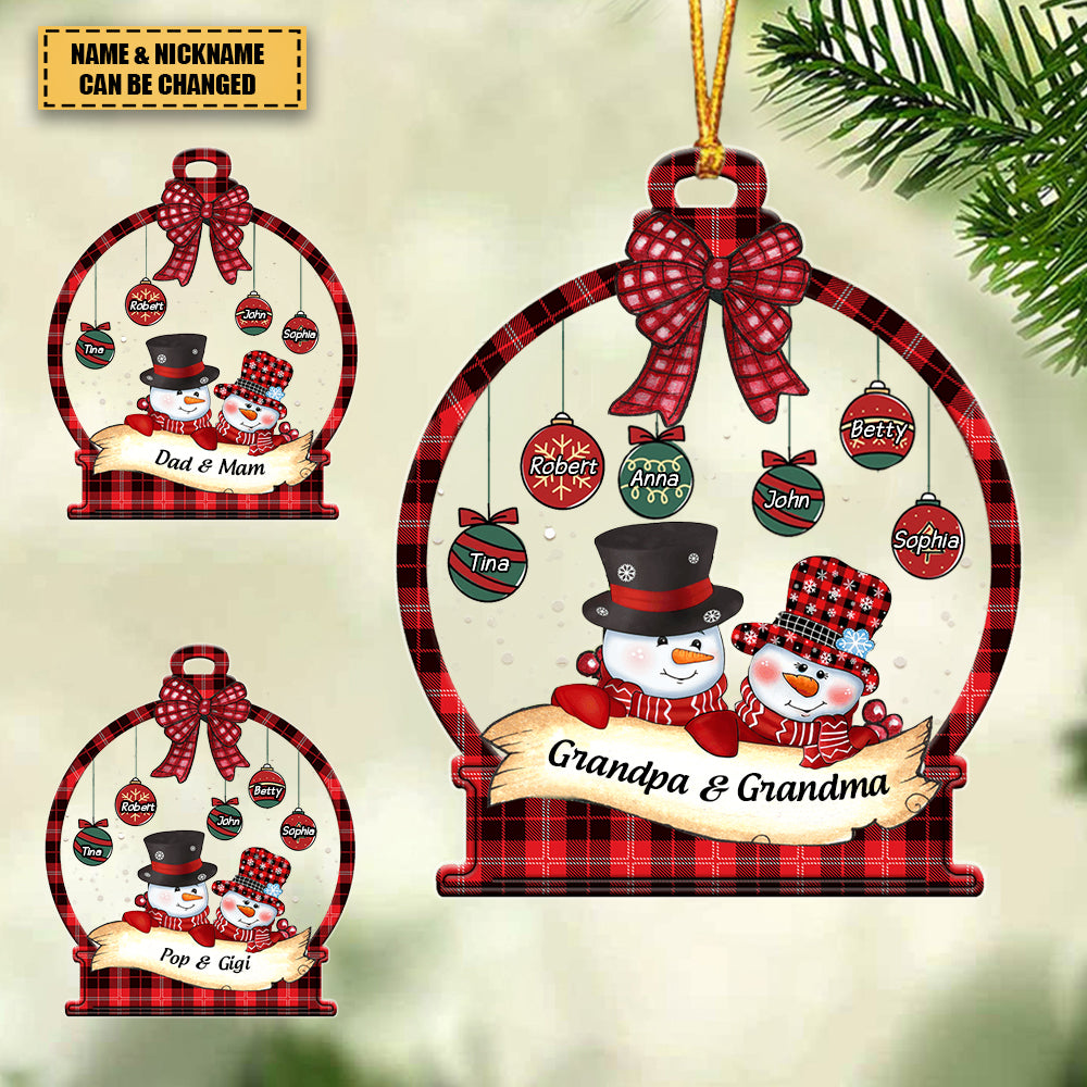 Papa Nana Snow Ball Kids Personalized Ornament