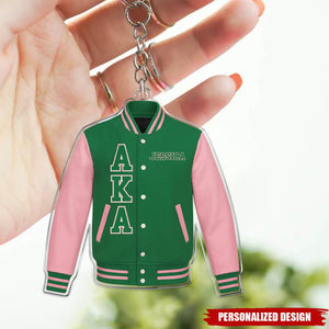 Personalized AKA Varsity Jacket Acrylic Keychain