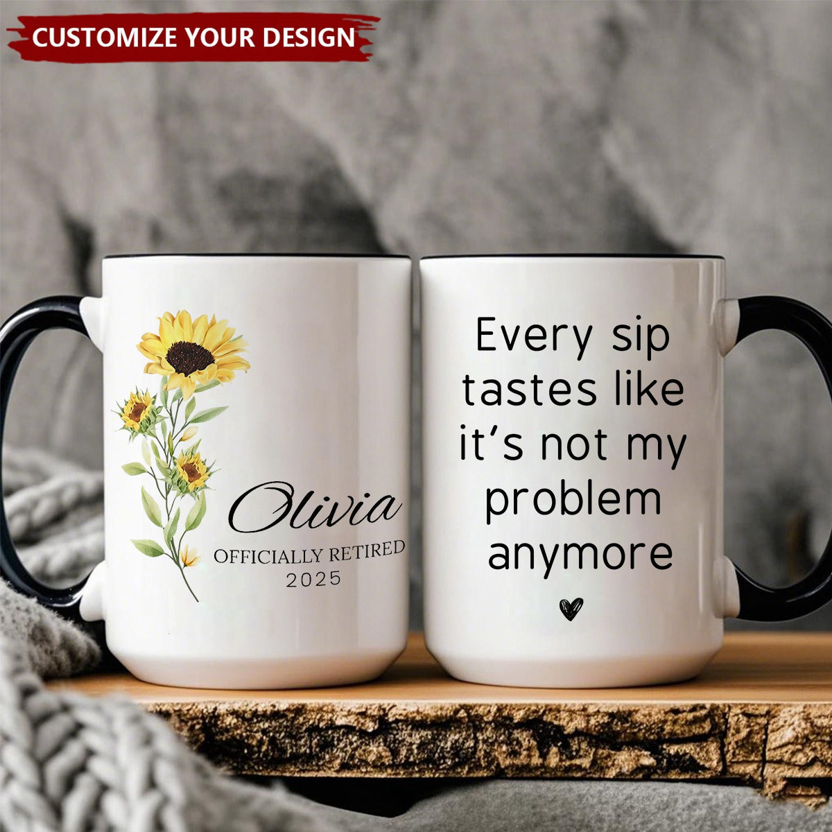 Happy Retirement - Personalized Mug Custom Retired Gifts for Women