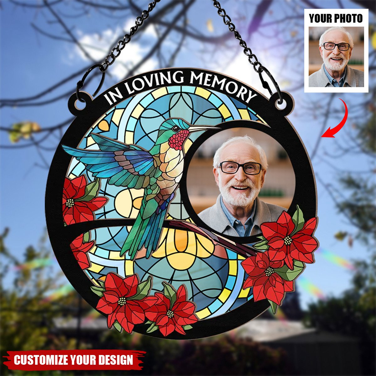 I'm Always With You Memorial - Personalized Window Hanging Suncatcher Ornament