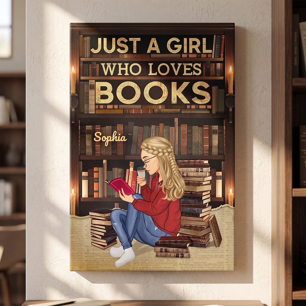 Just A Girl Who Loves Books | Personalized Poster - Custom Gift for Book Lovers