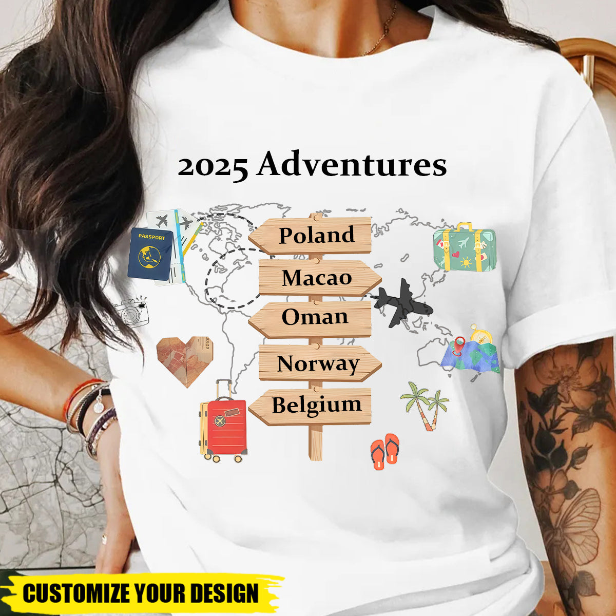 Personalized Travel Adventures Shirt, Custom Traveling Destination T-shirt