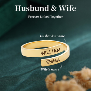 Personalized Couple Double Name Engraved Ring