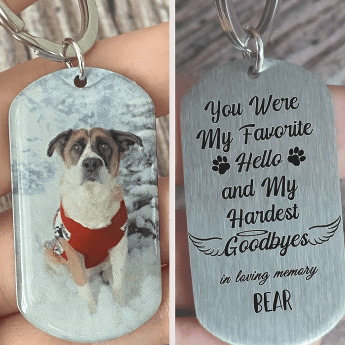 You Were My Favorite Hello Personalized Keychain, Memorial Gifts, Custom Photo