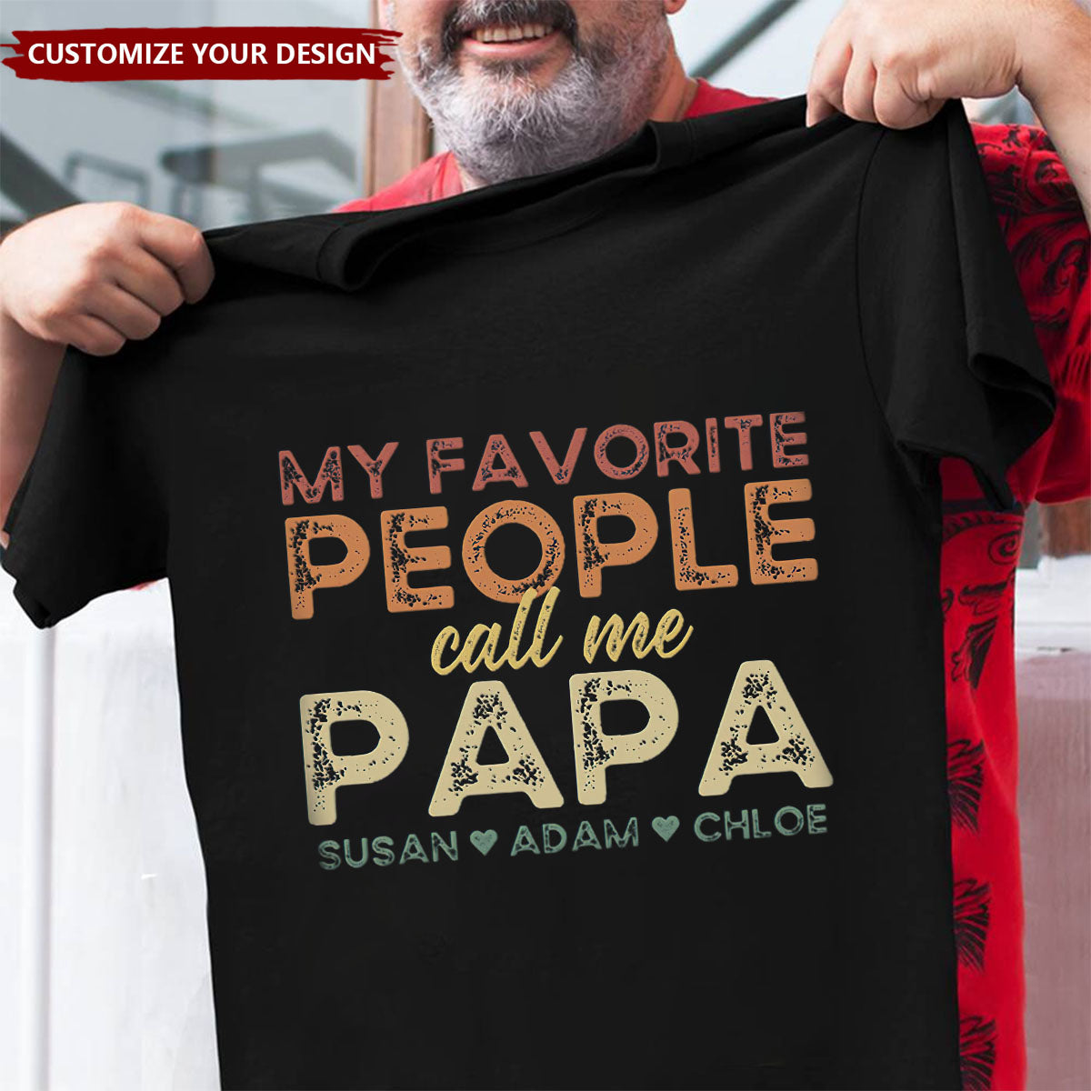 Personalized Grandpa Shirt With Grandkids Names, Custom Grandpa Gift