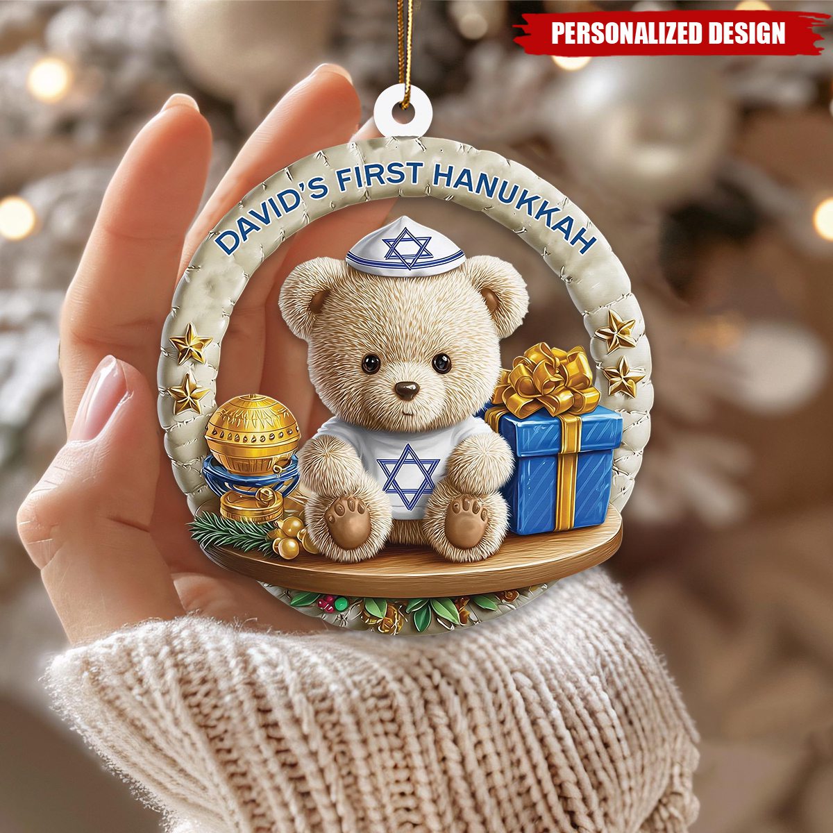 Personalized Baby's First Hanukkah Ornament, Holiday Keepsake Gift