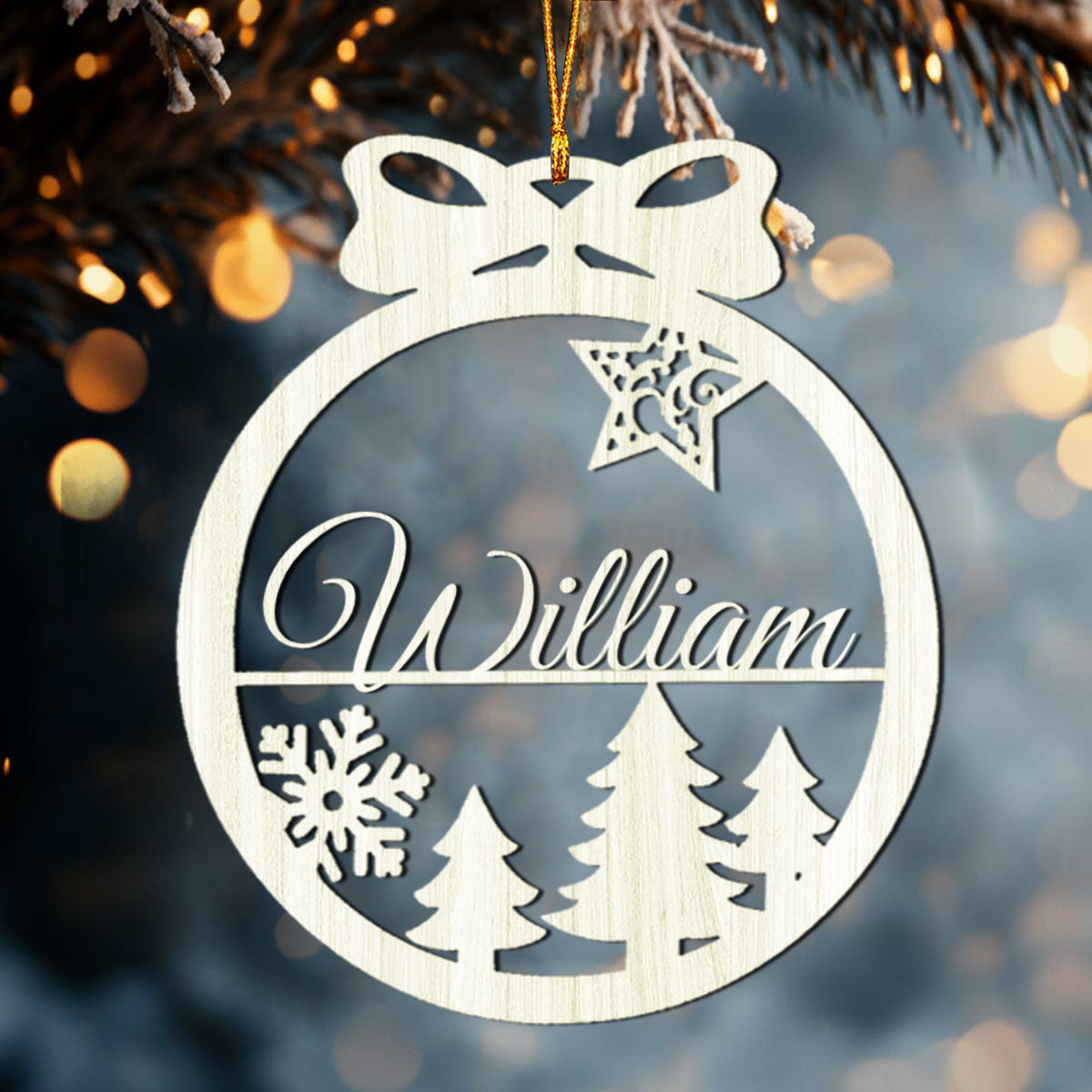 Personalized Name Christmas Ornament With Multiple Patterns