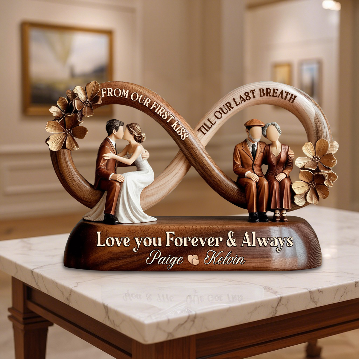 From Our First Kiss Till Our Last Breath-Personalized Shaped Acrylic Plaque