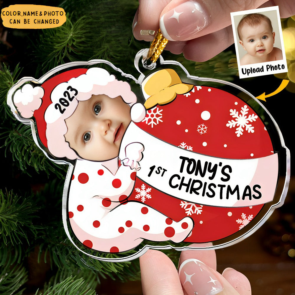 Baby First Christmas - Personalized Acrylic Photo Ornament
