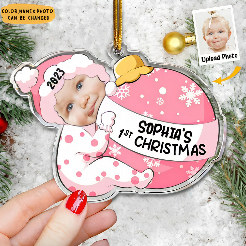 Baby First Christmas - Personalized Acrylic Photo Ornament