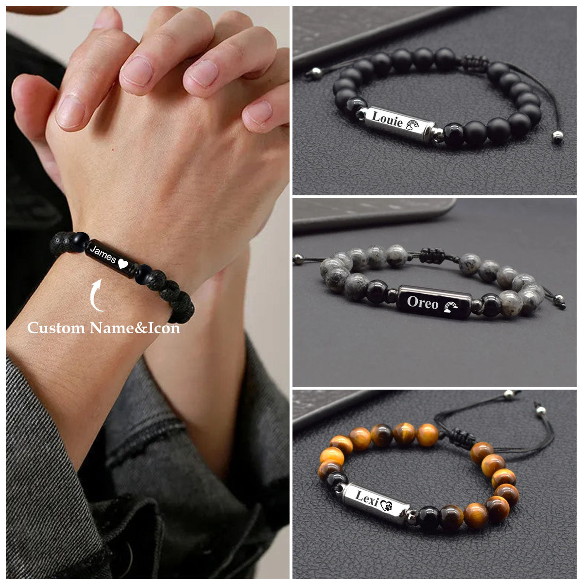 Custom Text Memorial Ashes Urn Keepsake Bracelet