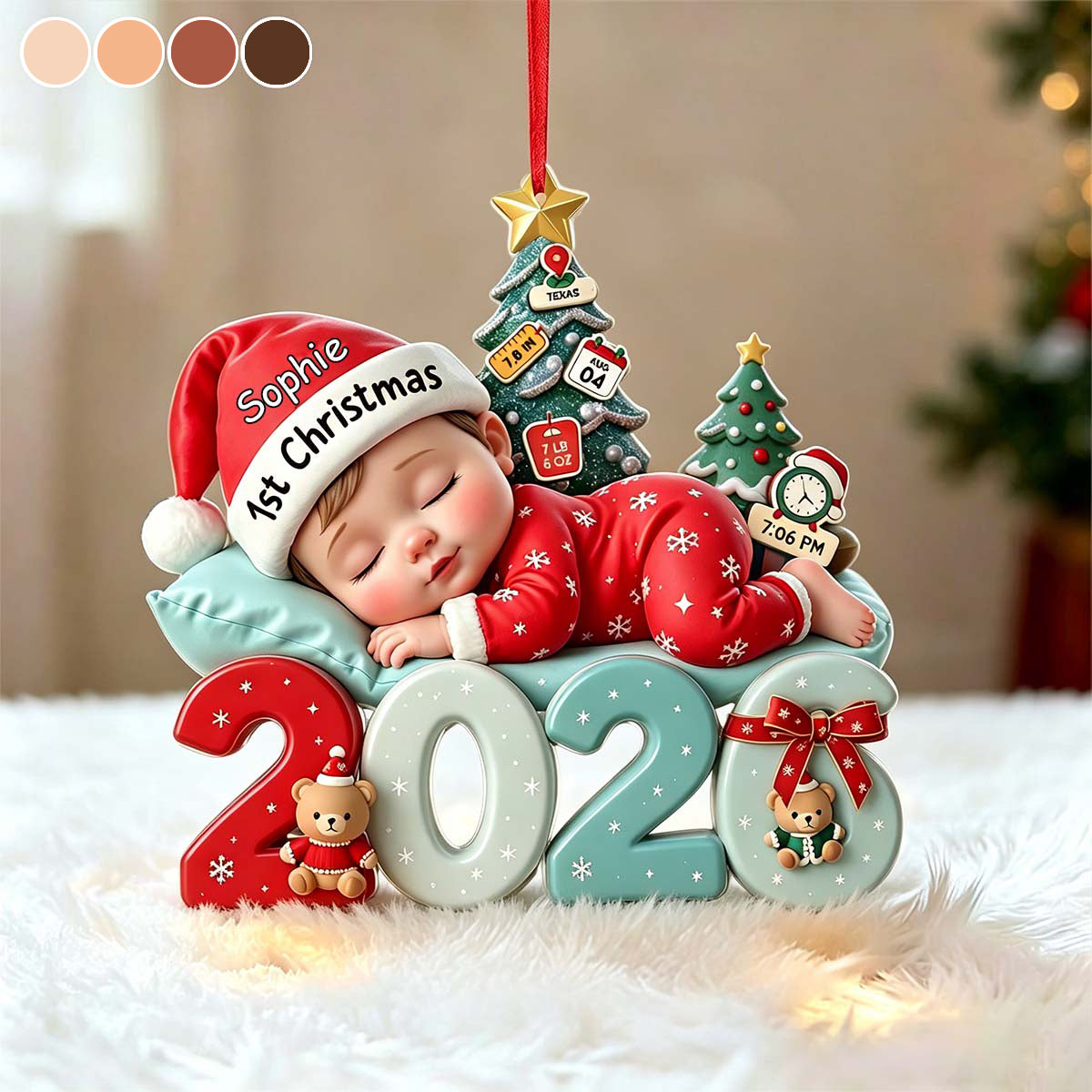 Personalized Baby's First Christmas Ornament 2026, Unique Newborn Gift For Christmas