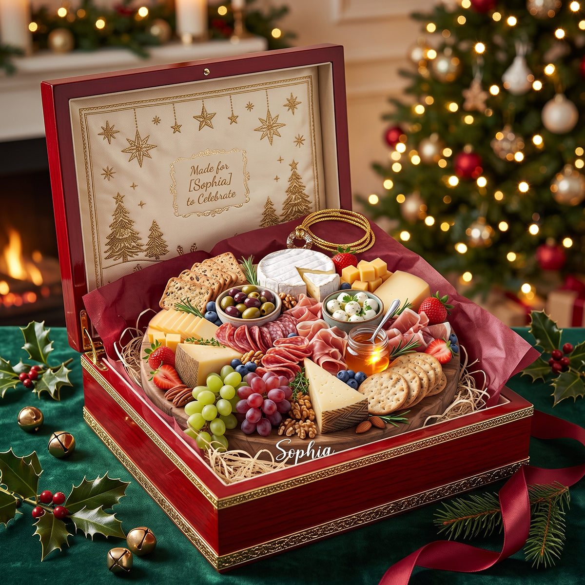 Custom Charcuterie Board Ornament, Cheese Lover