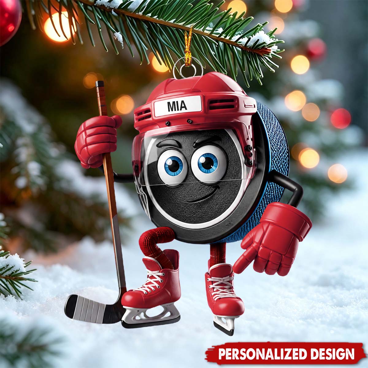 Ice Hockey Personalized Color And Name Personalized Christmas Gift