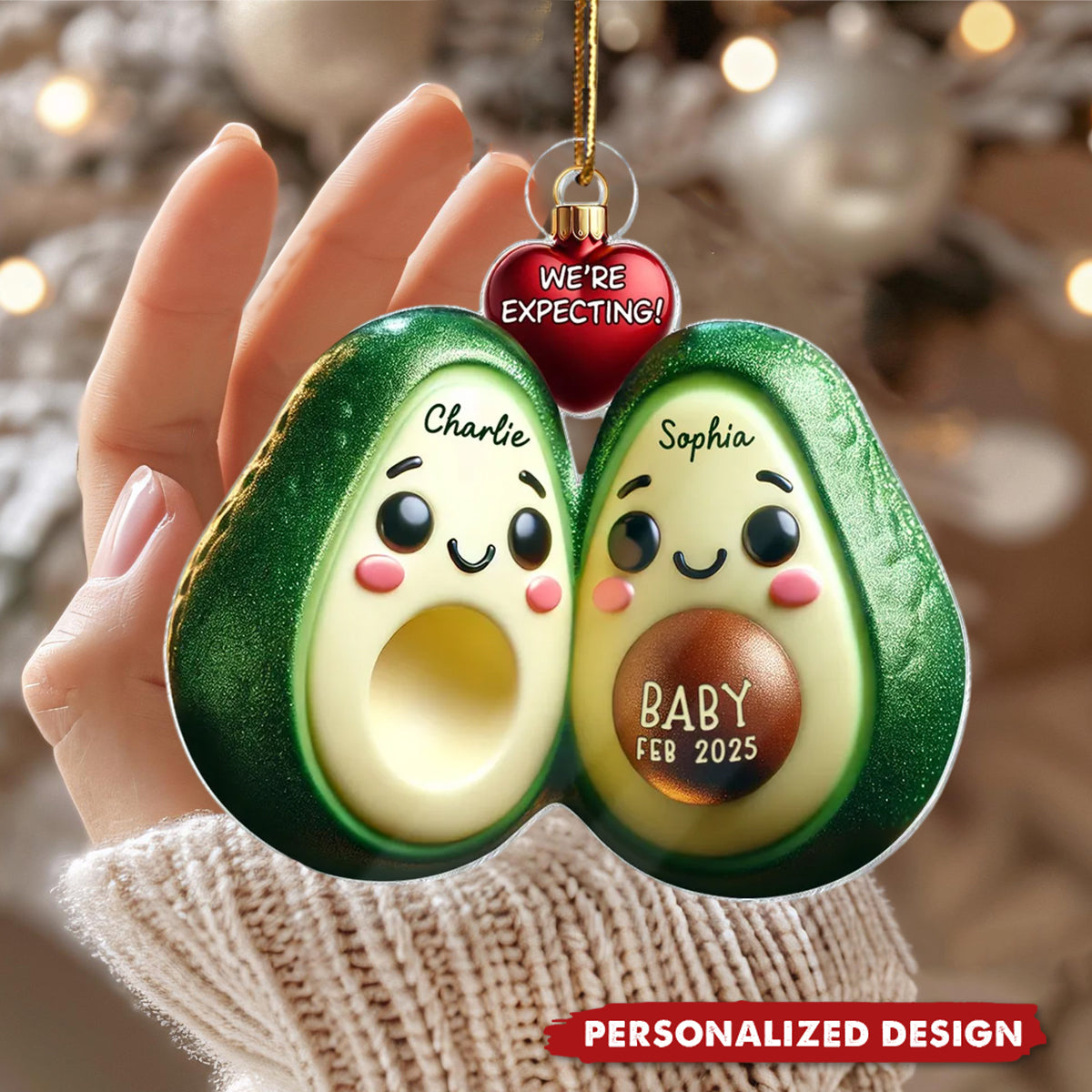 Pregnancy Announcement 3D Effect Keepsake - Personalized Acrylic Ornament