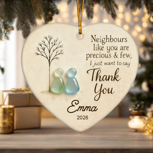 "Thank You Neighbours" Personalized Heart - Shaped Ornament
