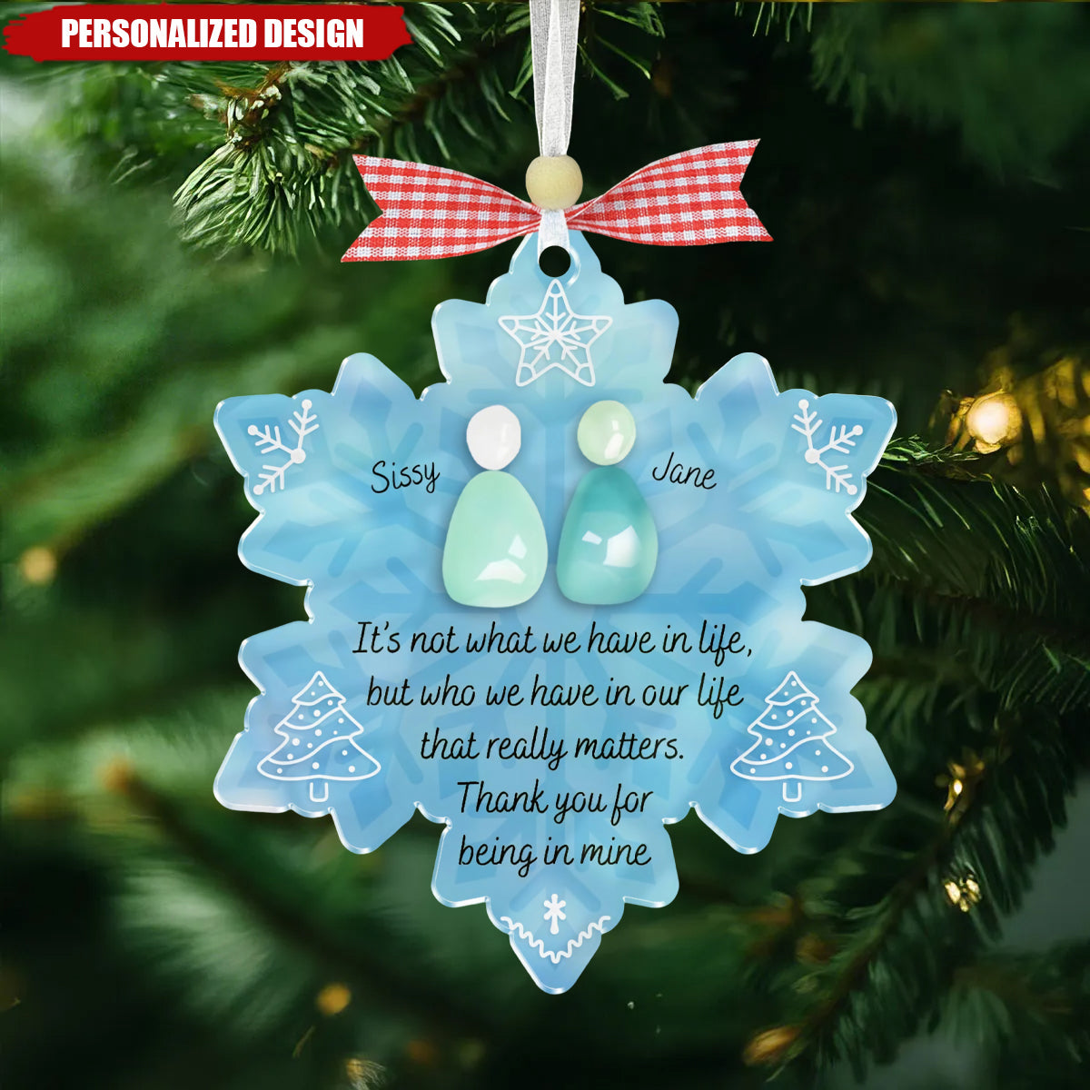 Personalized Snowflake Timeless Friendship Acrylic Ornament
