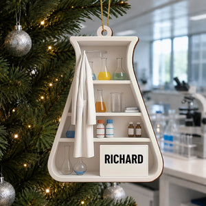 Personalized Laboratory Wooden Ornament - Custom Science Lab Keepsake Gift for Scientists