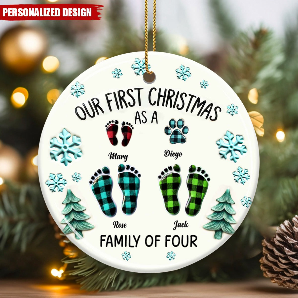 Our First Christmas - Personalized Custom Ceramic Ornament