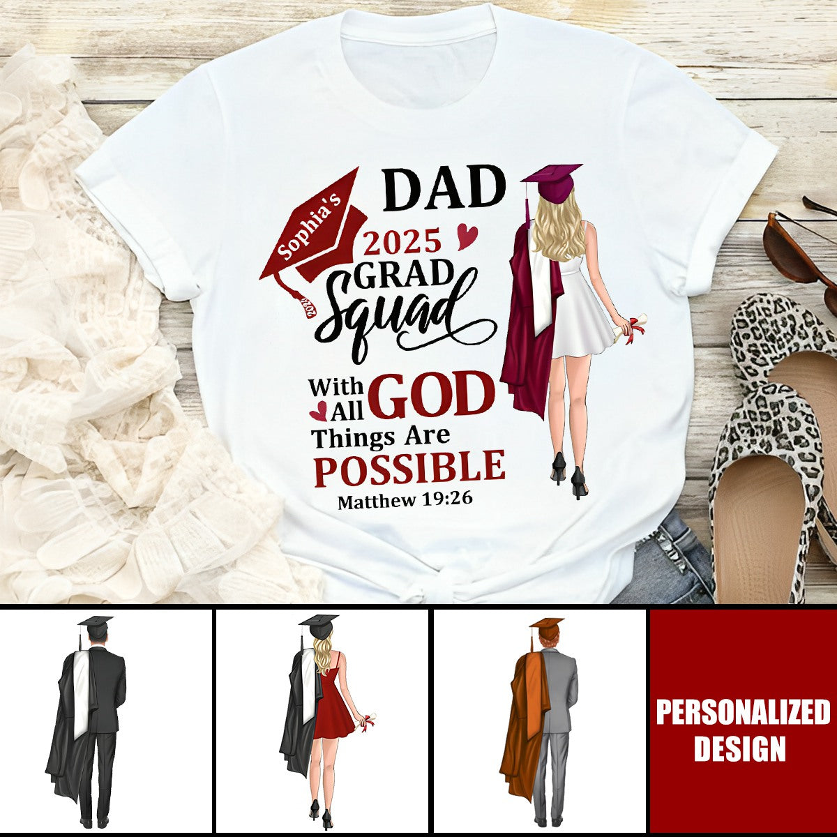 Personalized Unisex Graduate T-shirt, Class Of 2025