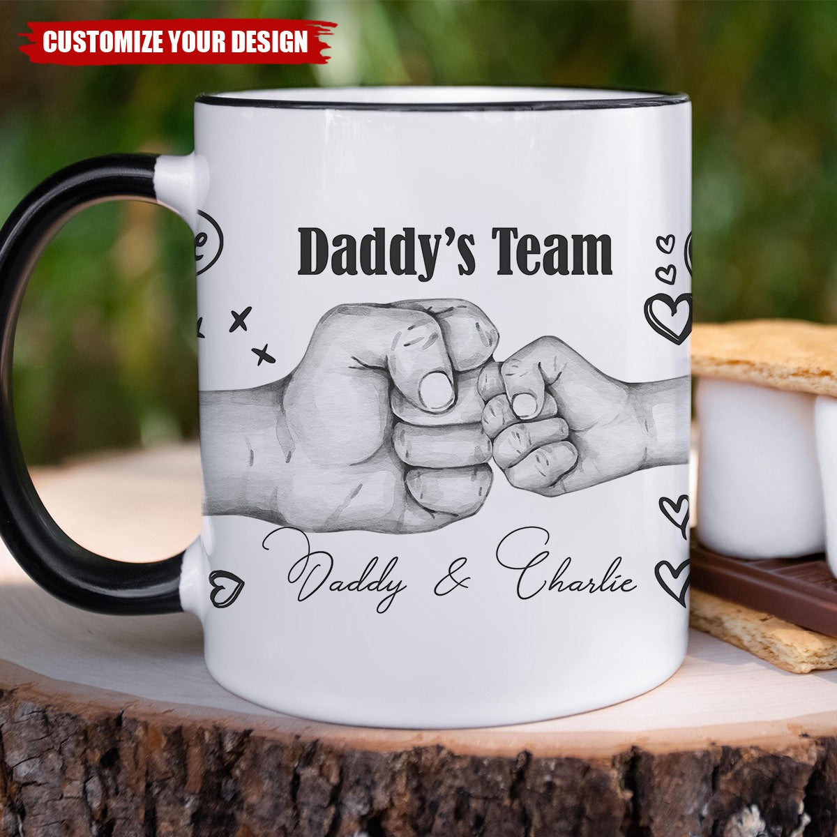 Daddy's Team-Personalized Mug Dad Fathers Day Gift